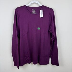 L.L. BEAN Maroon Pullover Long Sleeve Tee Shirt NWT / Women's XL Tall